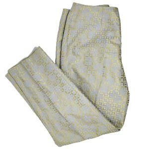 Sigrid Olsen Gold Pattern Silk Ankle Pants 6